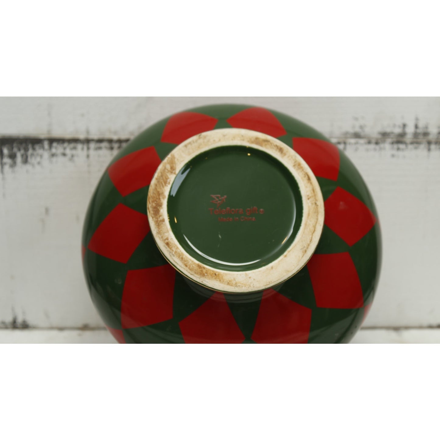 Teleflora Ceramic Bouquet Bowl Planter Christmas Decor