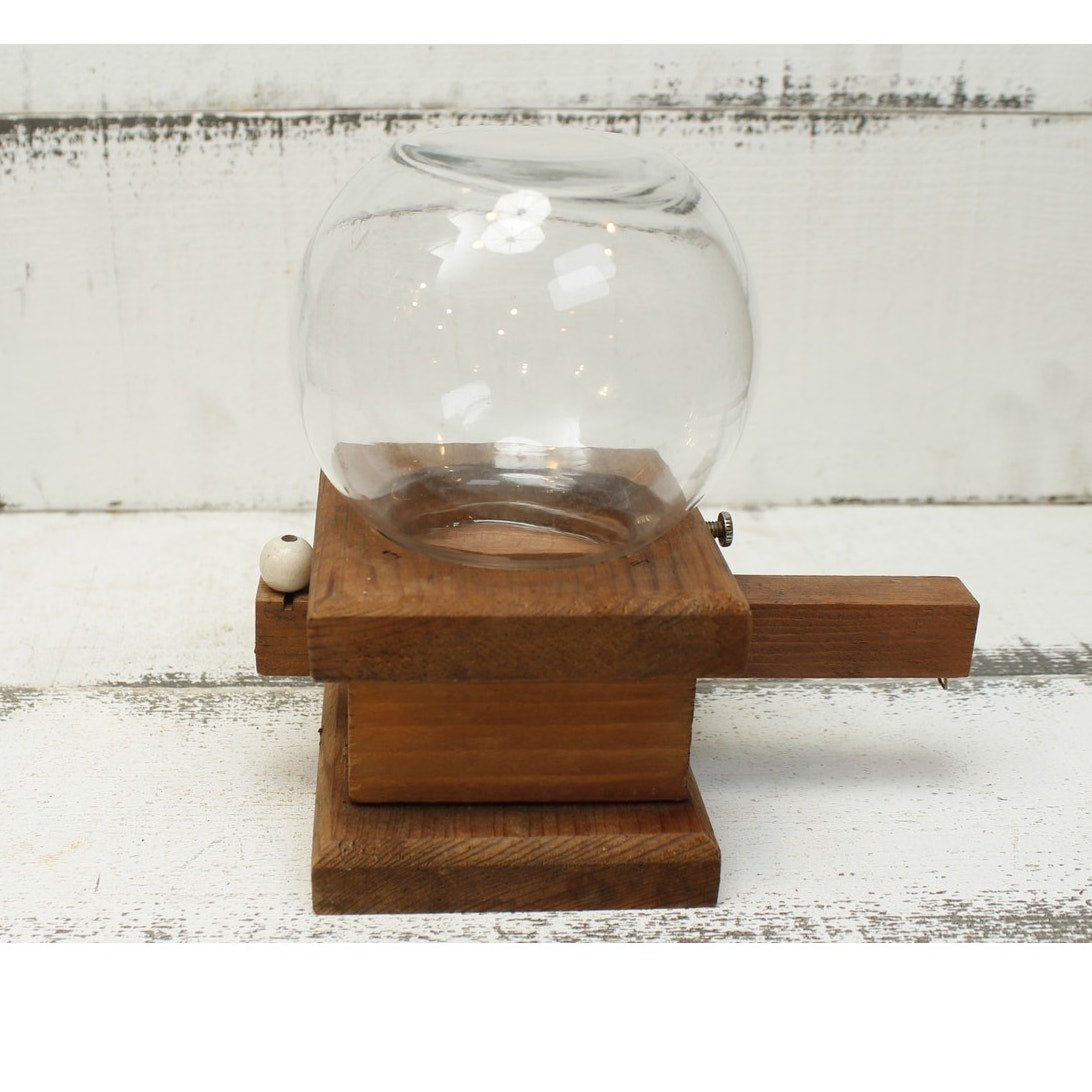 Wood and Glass Candy Dispenser Vintage