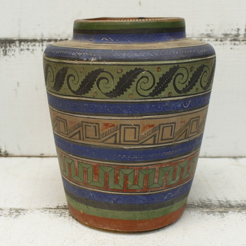 Vintage 30's Ladislao Ortega Mexican Clay Pottery Vase
