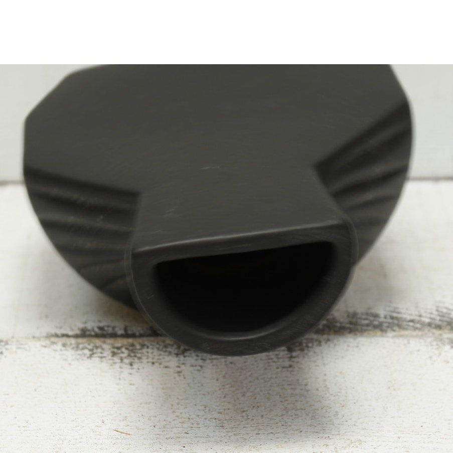 Contemporary Black Potter Half Vase 7.5"