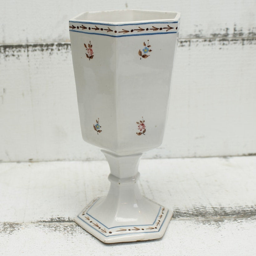 White Porcelain Floral Design Vase
