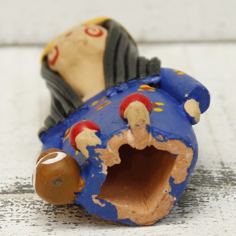 Vintage Hand painted American Indian Chief Female Pottery