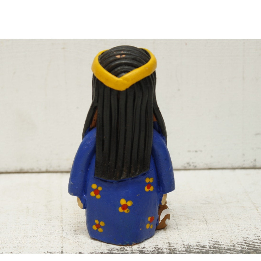 Vintage Hand painted American Indian Chief Female Pottery