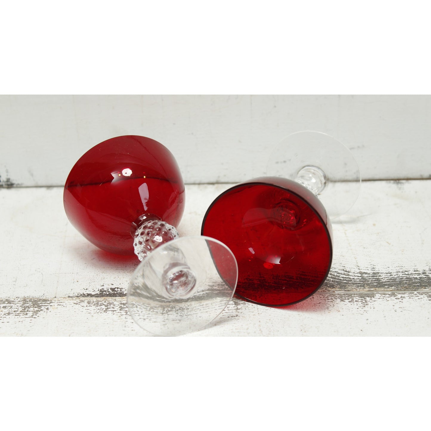 Morgantown Golf Ball Spanish Red Champagne Cordial Glasses