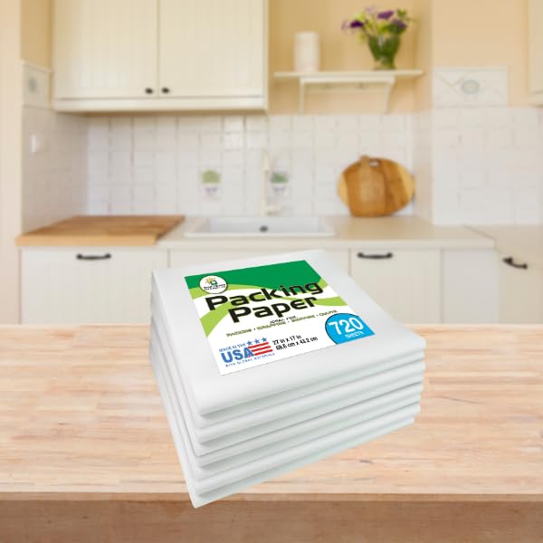 Packing Paper Sheets for Moving - 720 Sheets of Newsprint Paper - Must Have in Your Moving Supplies - 27" x 17" - Made in USA