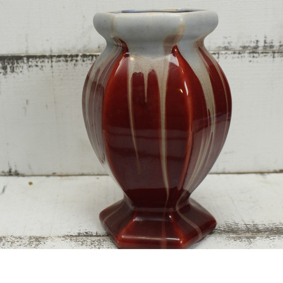 Belgium Vase #162 7.75" tall Red Gray