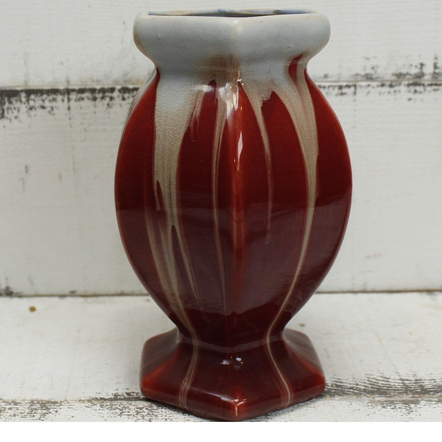 Belgium Vase #162 7.75" tall Red Gray