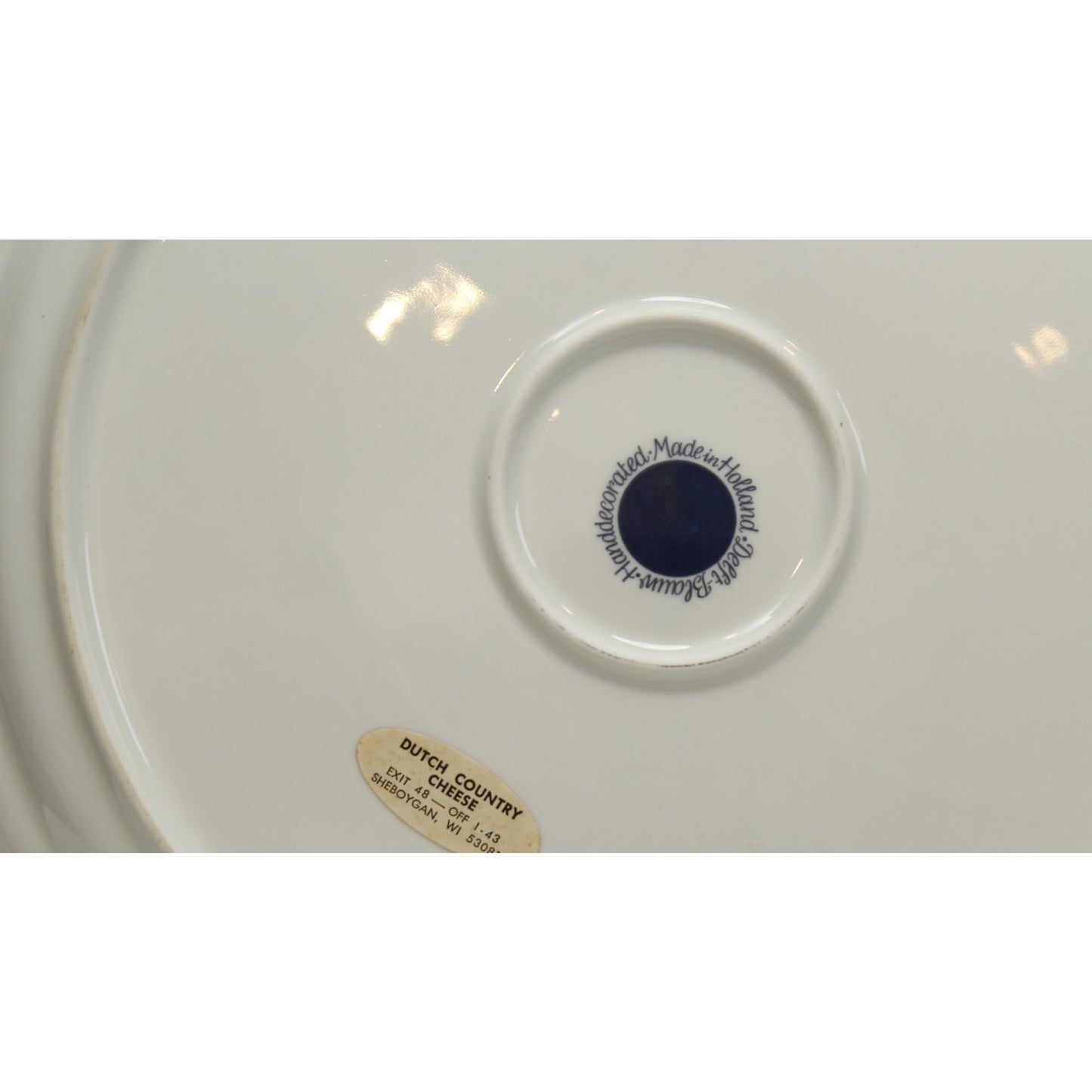 Vintage Delft Collector Plate Platter Blauw Hand Decorated Ceramic