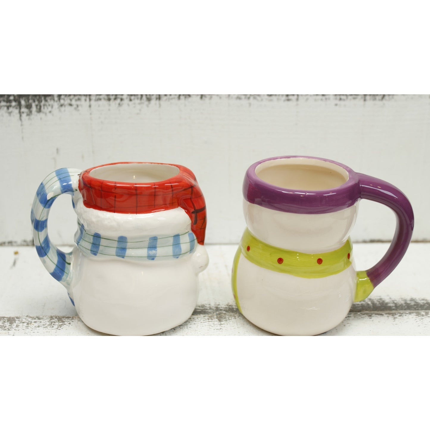 Two Snowman/Woman Mugs Christmas