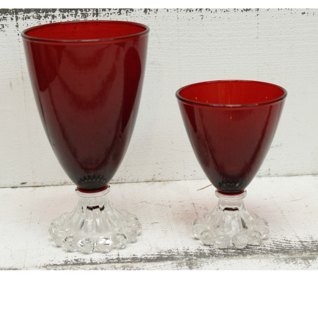 Anchor Hocking Berwick Boopie Ruby Red Goblets Wine Water Set of 2