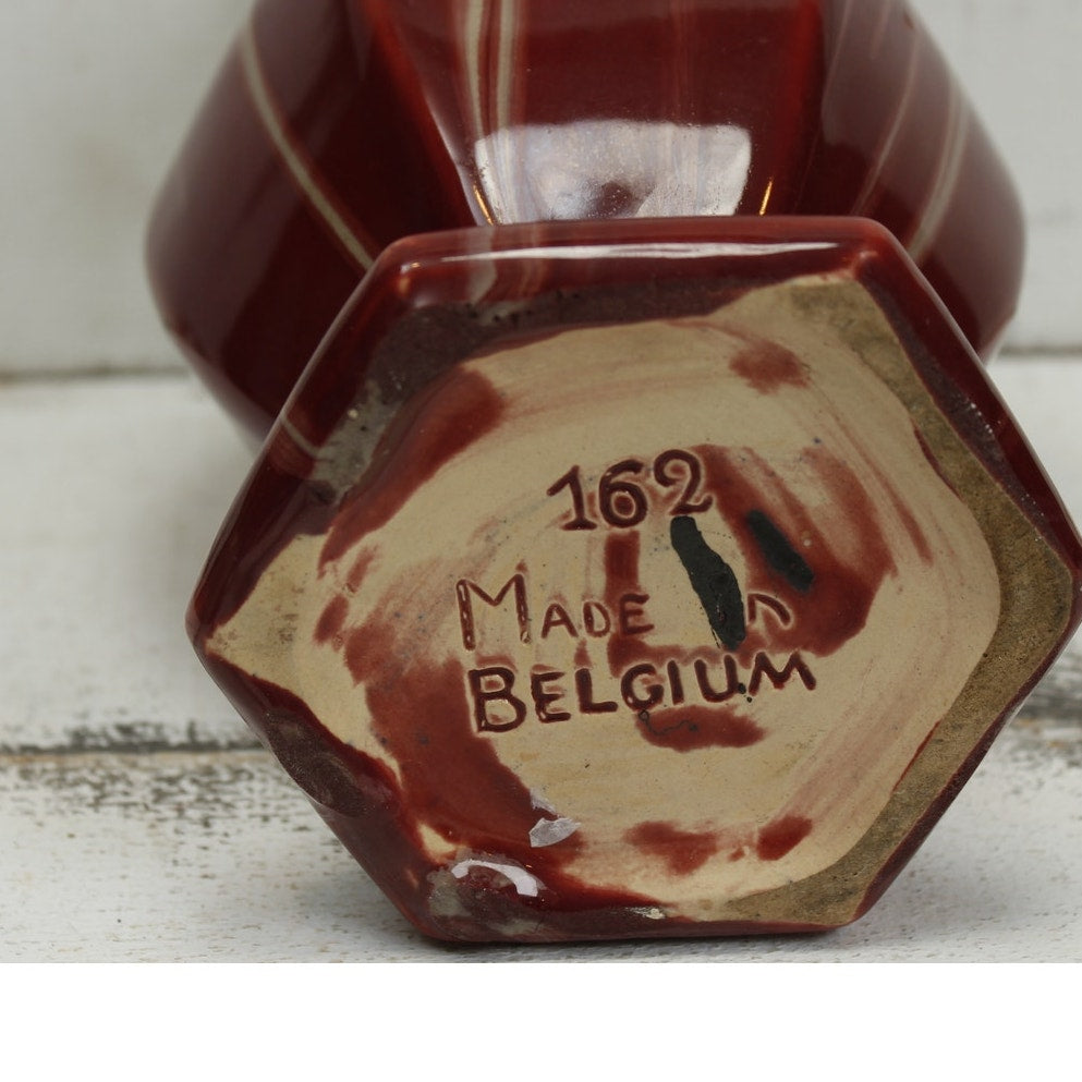 Belgium Vase #162 7.75" tall Red Gray