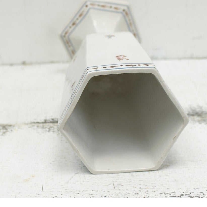 White Porcelain Floral Design Vase