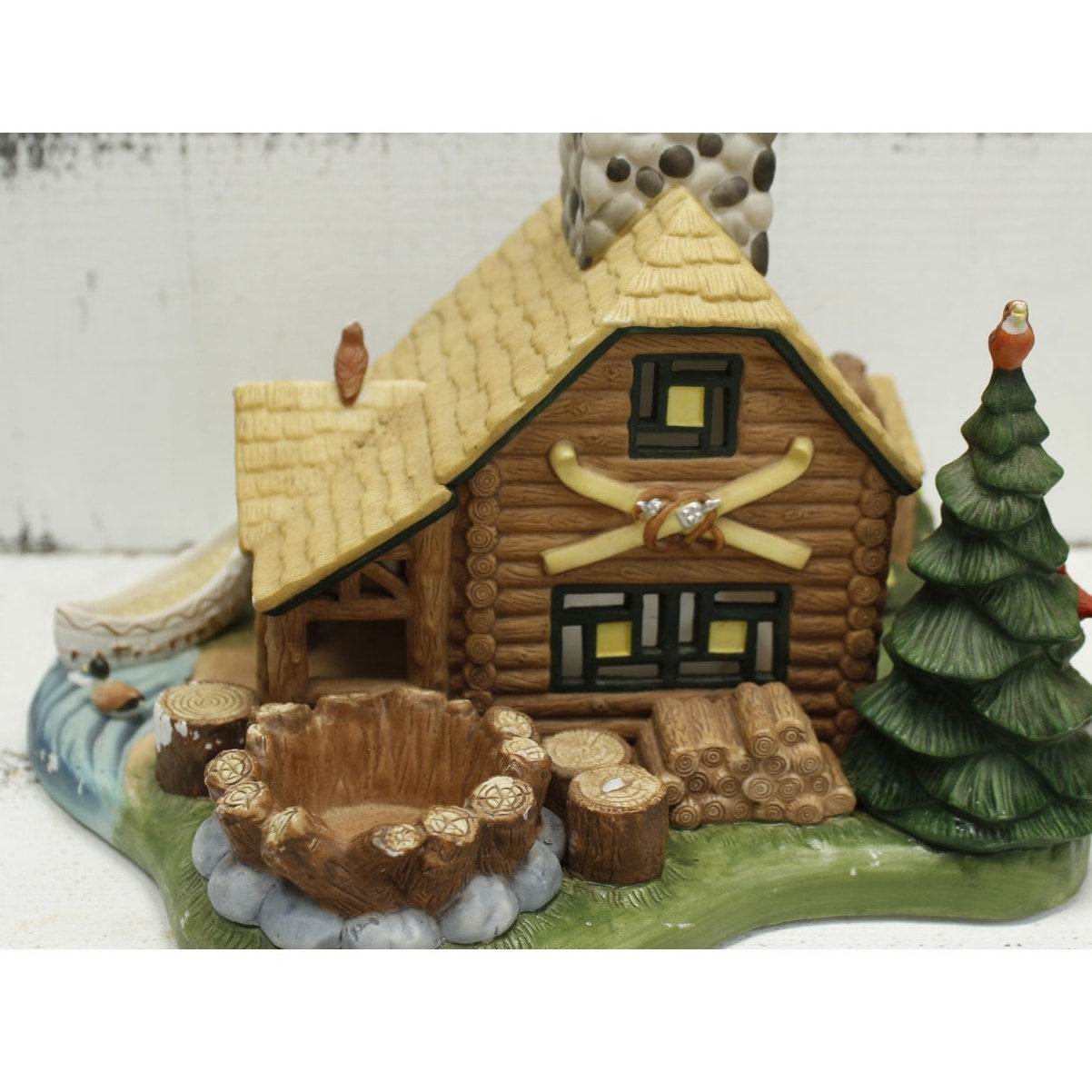Partylite Cabin/Gone Fishing Tealight House Vintage 90s Retired