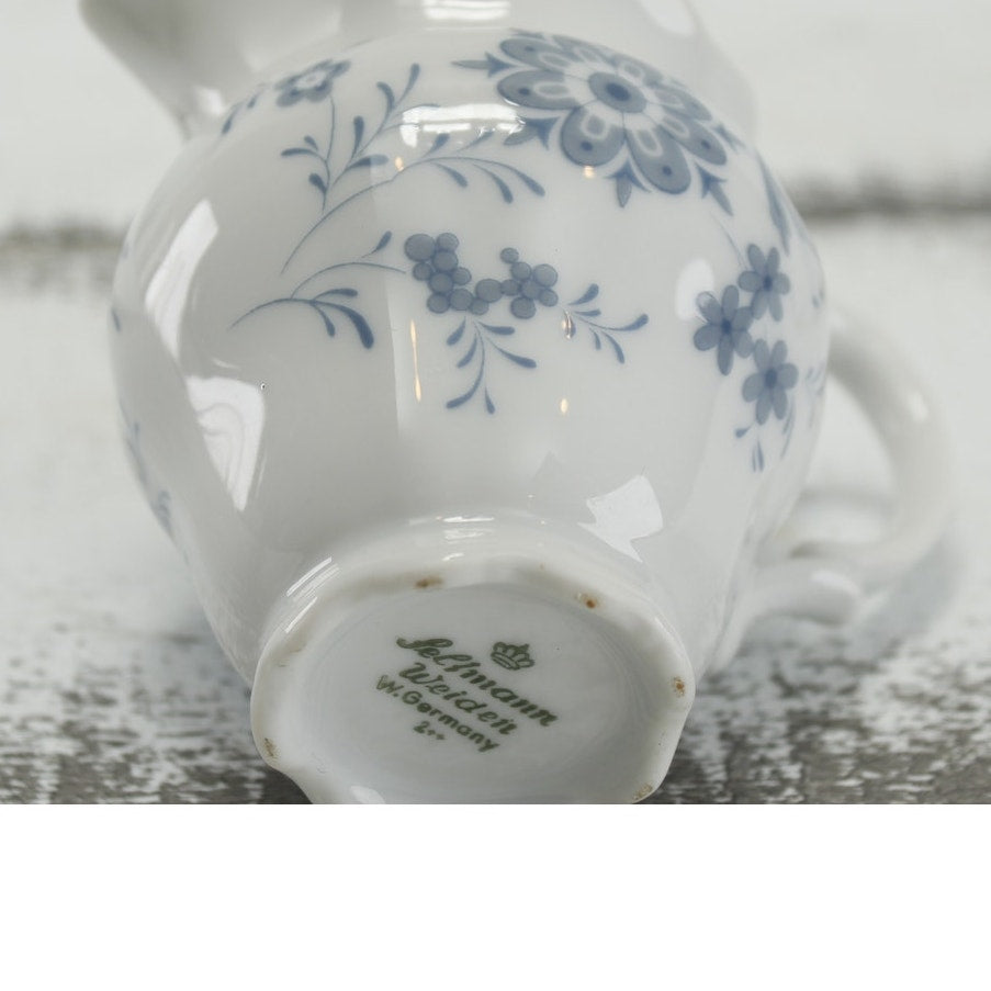 Vintage Seltmann Weiden Blue Floral West Germany Small Creamer