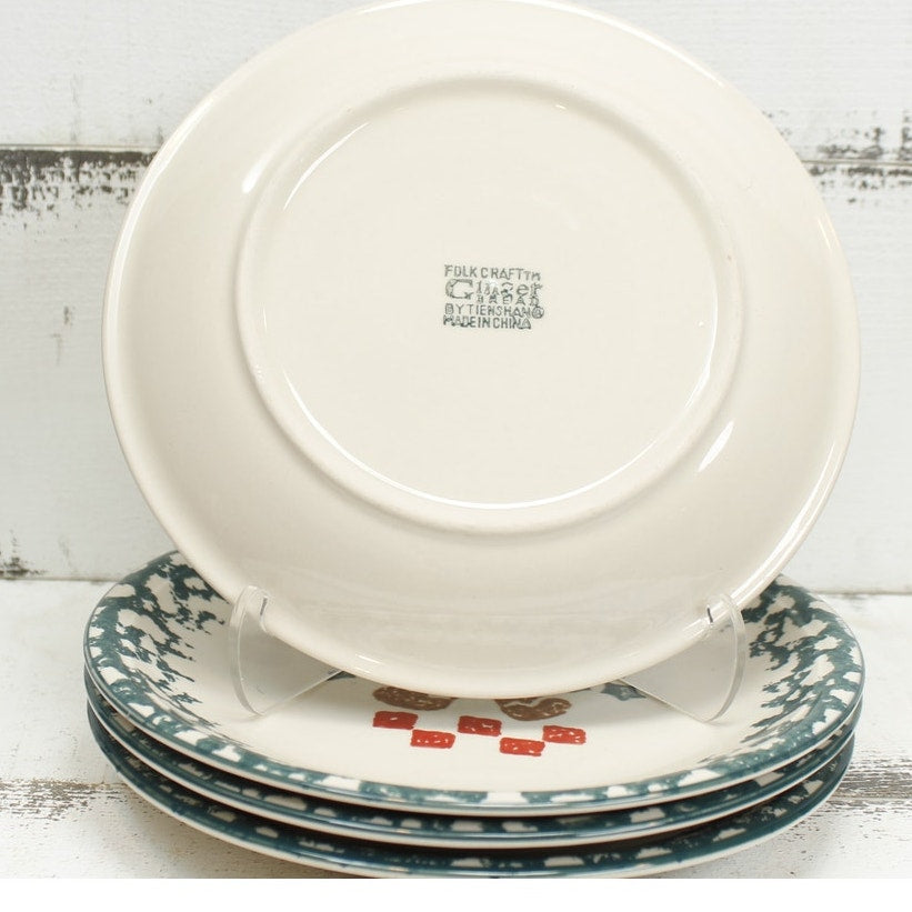 Tienshan Folk Craft Gingerbread Saucers