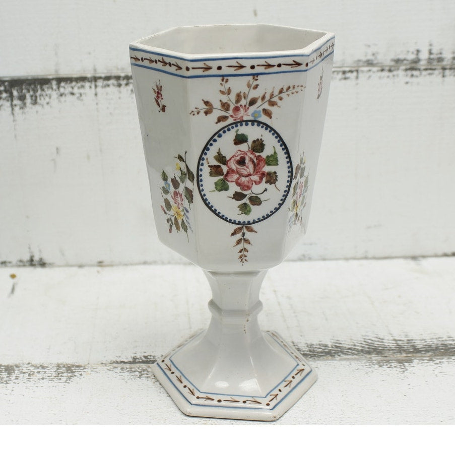 White Porcelain Floral Design Vase
