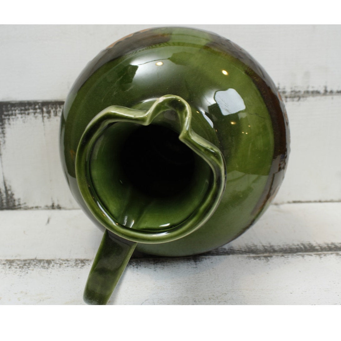 Royal Haeger Vintage Earth Wrap Green Orange Brown Pottery Pitcher