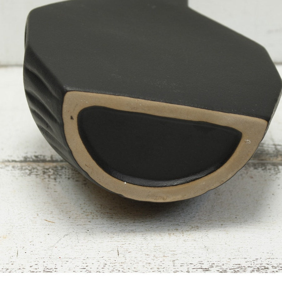 Contemporary Black Potter Half Vase 7.5"