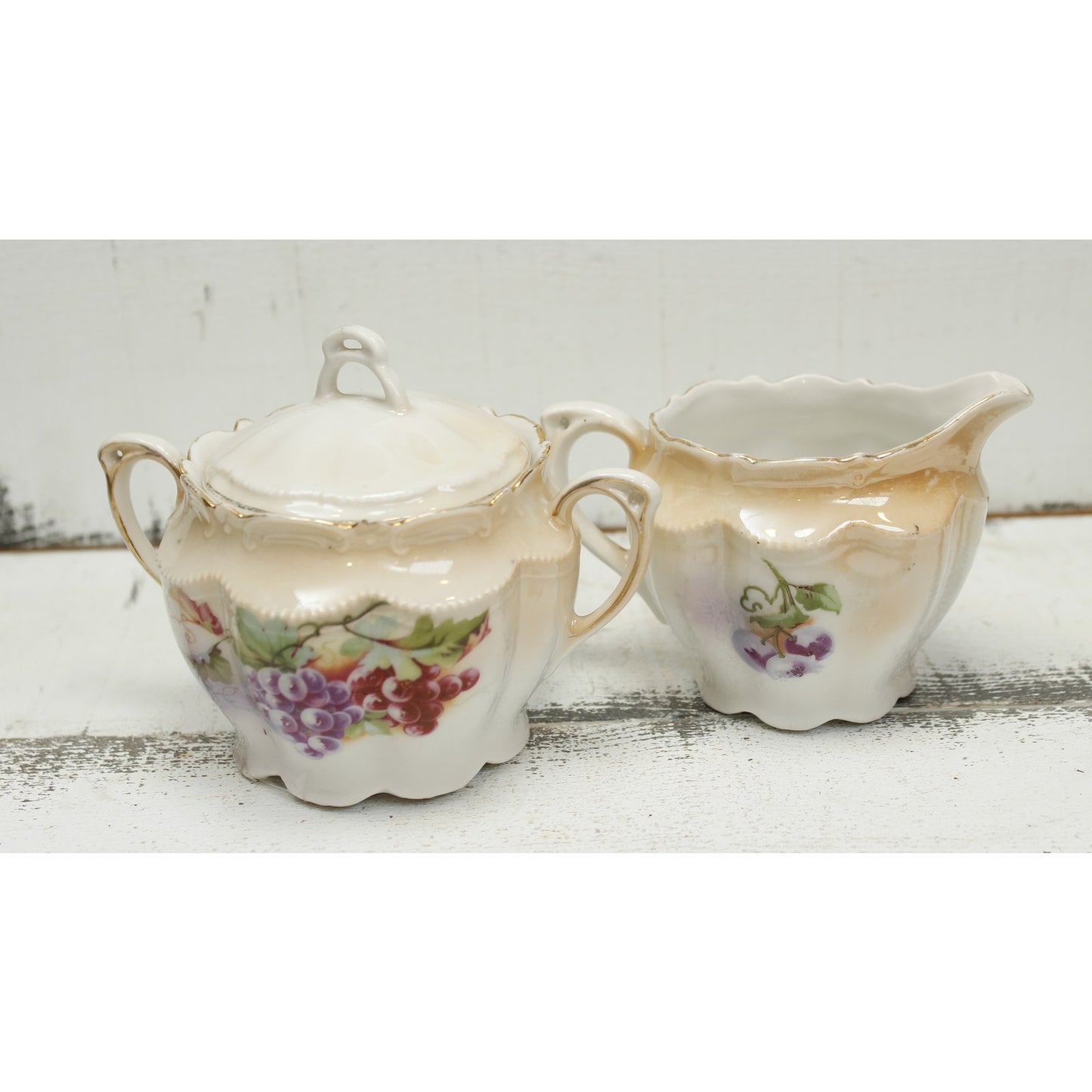 Vintage Porcelain Sugar and Creamer Set