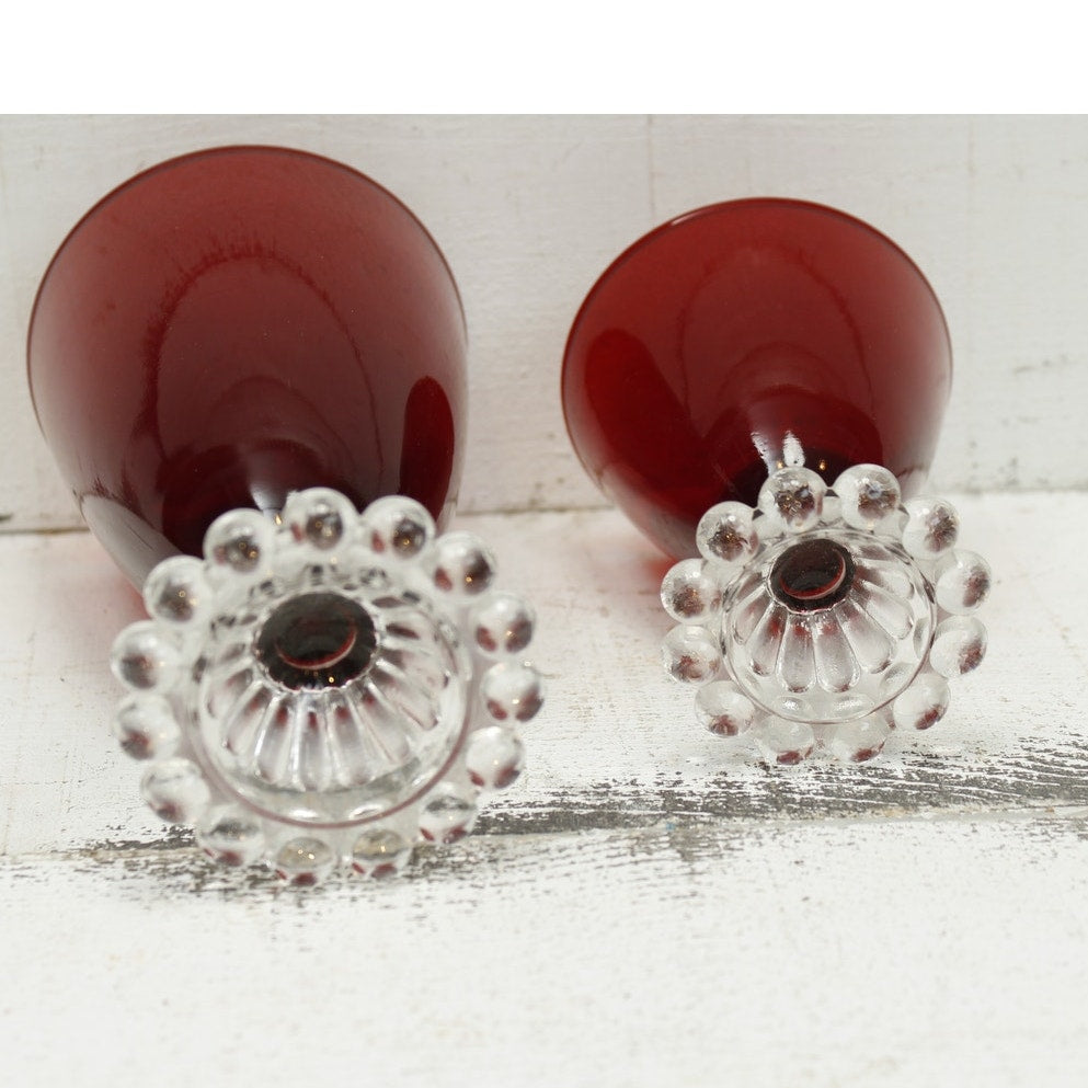 Anchor Hocking Berwick Boopie Ruby Red Goblets Wine Water Set of 2