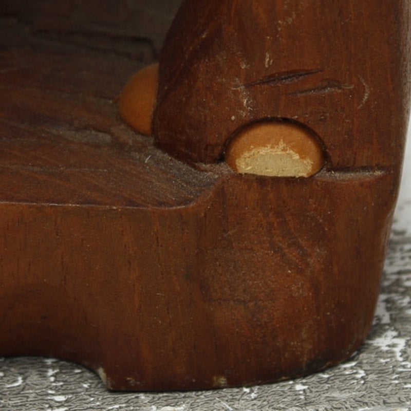 Teak Wood Carved Elephant India Solid 9"