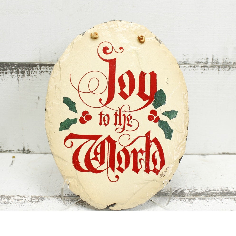 Slate Joy to the World Sign Christmas Decor