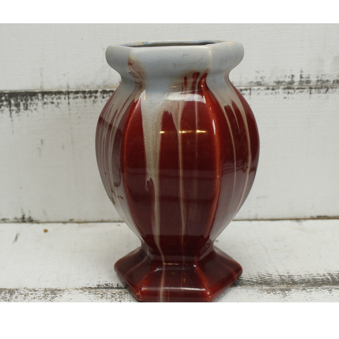 Belgium Vase #162 7.75" tall Red Gray