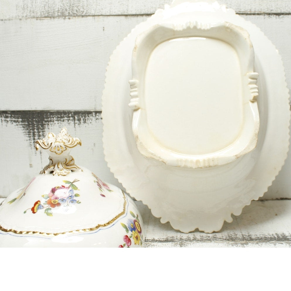 Antique English Dinnerware Serving Bowl with Lid
