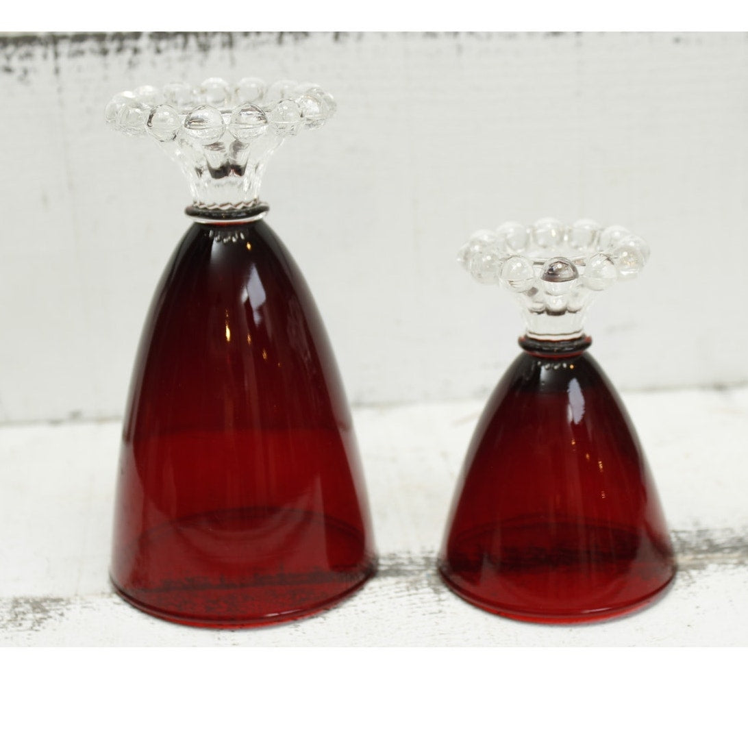 Anchor Hocking Berwick Boopie Ruby Red Goblets Wine Water Set of 2