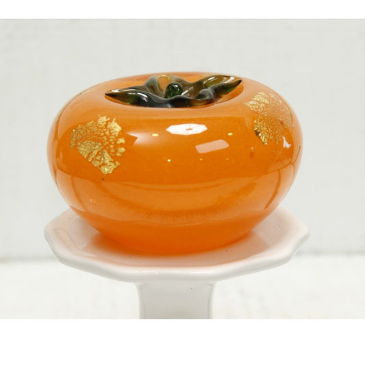 Tai HWA Persimmon Fruit Art Glass Paperweight