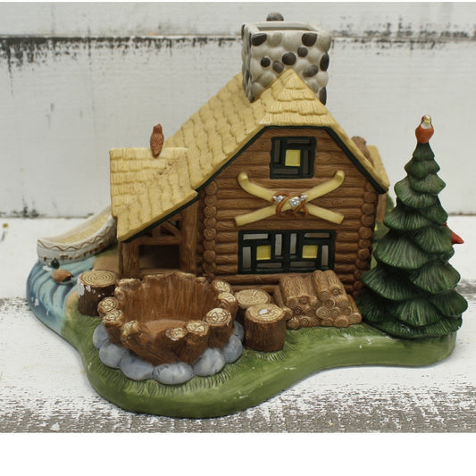Partylite Cabin/Gone Fishing Tealight House Vintage 90s Retired