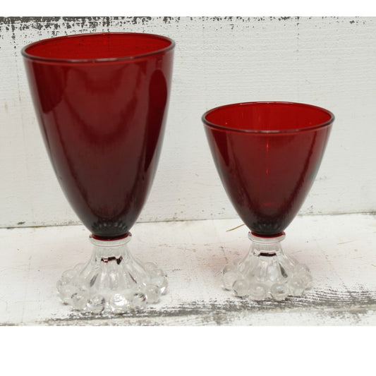 Anchor Hocking Berwick Boopie Ruby Red Goblets Wine Water Set of 2