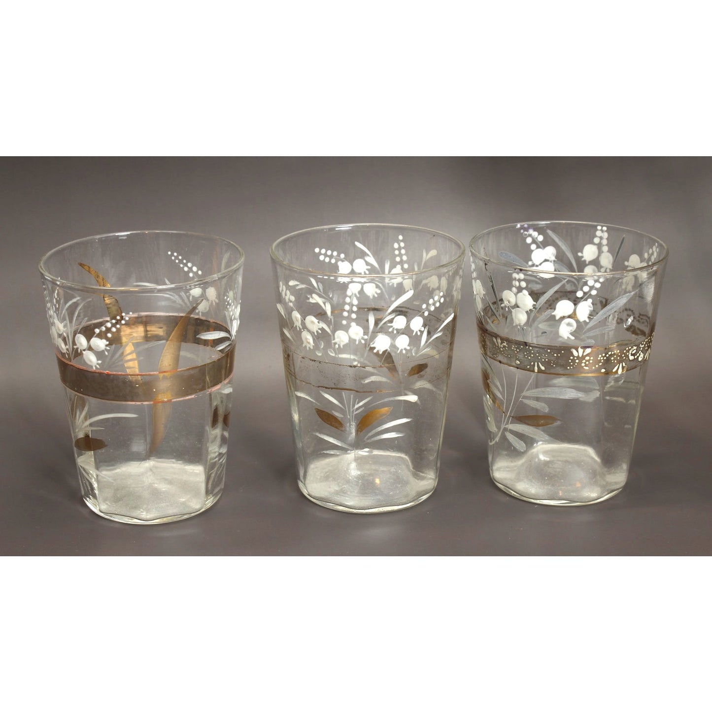 Victorian Era Glass Pitcher and 3 Glasses