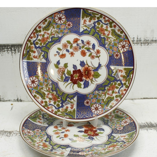 Imari Japan Vintage Plates Set of 2 Porcelain Decorative