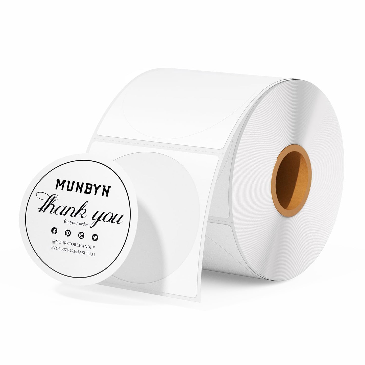 MUNBYN 2 Inch Circle Thermal Sticker Labels, Self-Adhesive Round Direct Thermal Labels for Business, 750 Sheets/1 Roll
