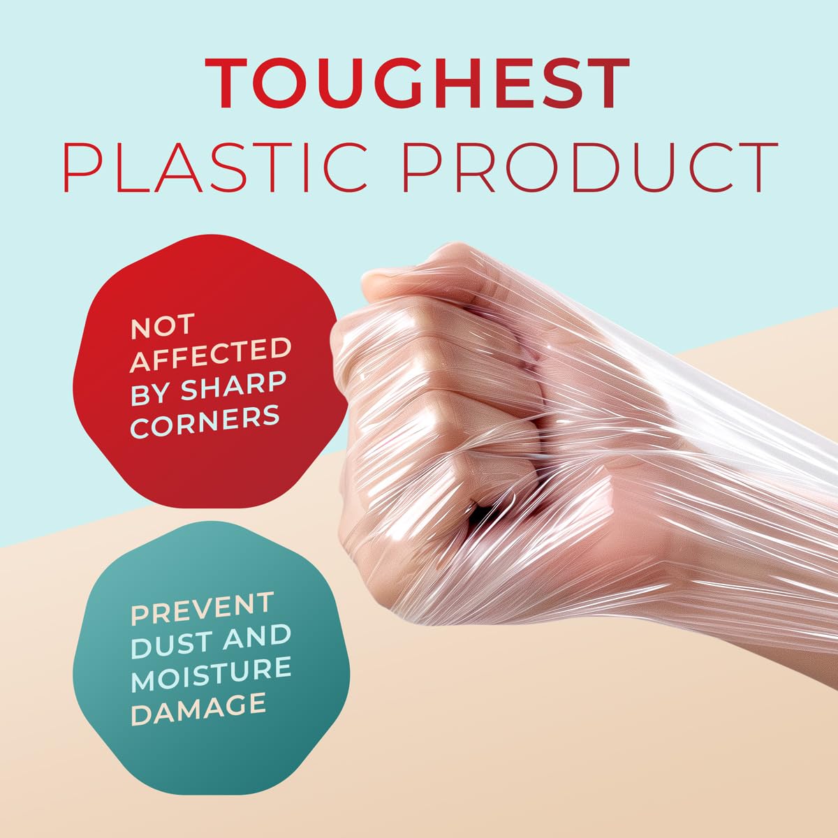 Stretch Packing Wrap, Mini Stretch Wrap Roll, Plastic Pallet Shrink Film with Handle- 5" x 1000" & 80 Gauge Thick + Hybrid Technology with Dispenser (12-Pack)