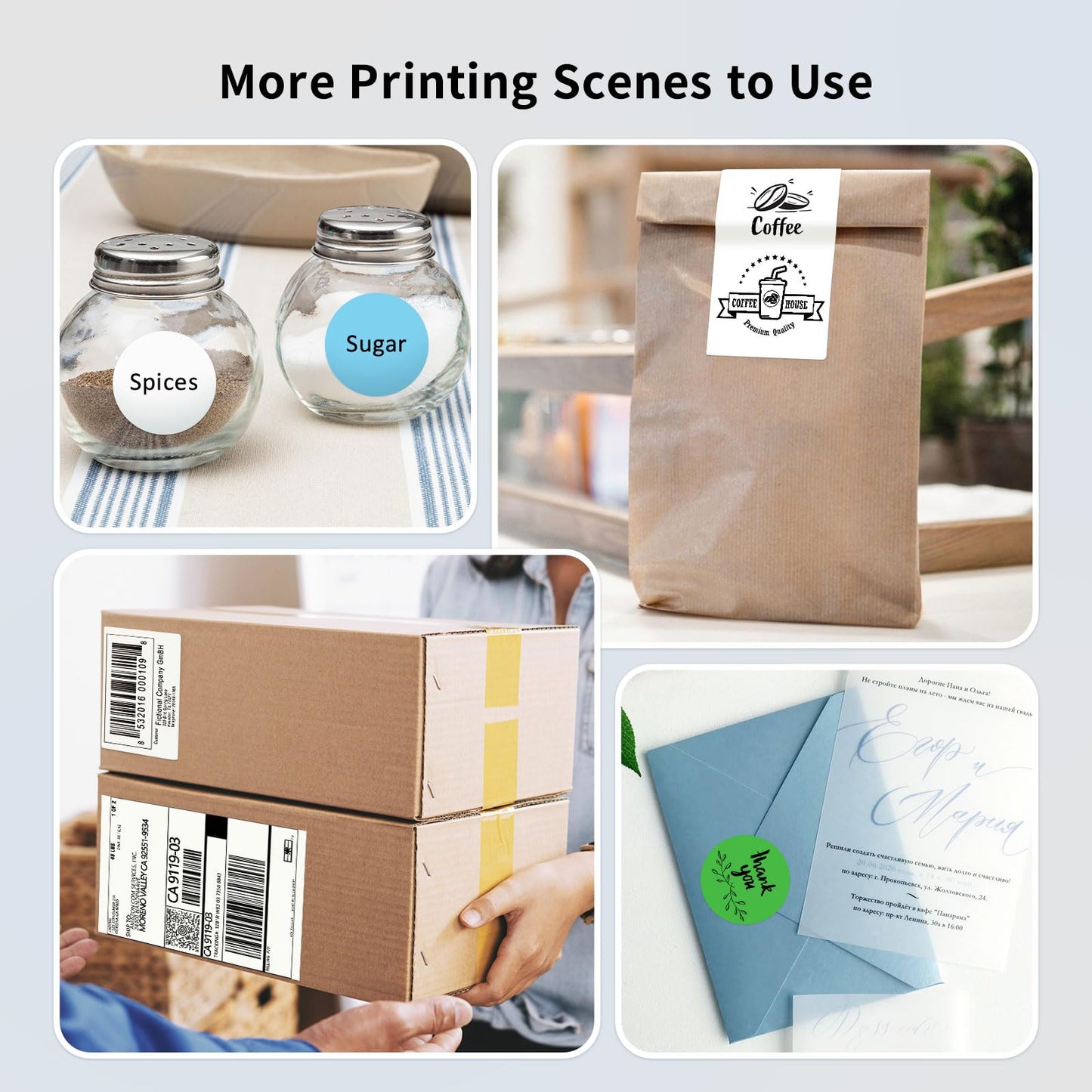 JADENS Bluetooth Thermal Label Printer, Wireless Label Printer with Built-in Paper Bin, Compatible with iOS, Android, Windows, Mac, Chromebook, Widely Used for Etsy, Ebay, Shopify, USPS