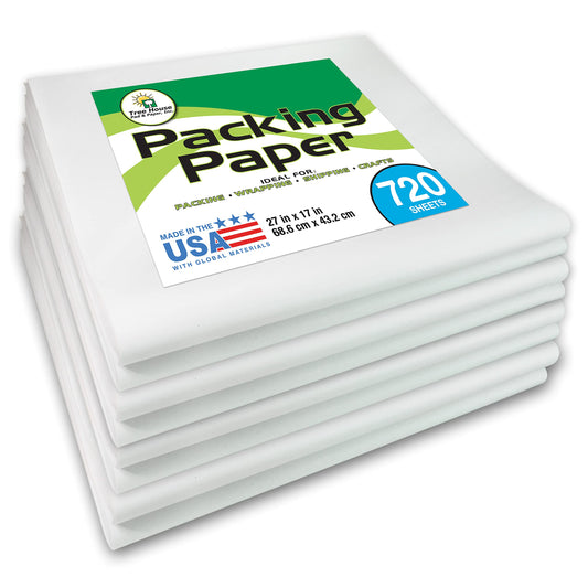 Packing Paper Sheets for Moving - 720 Sheets of Newsprint Paper - Must Have in Your Moving Supplies - 27" x 17" - Made in USA