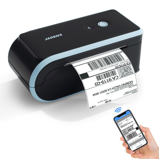 JADENS Bluetooth Thermal Label Printer, Wireless Label Printer with Built-in Paper Bin, Compatible with iOS, Android, Windows, Mac, Chromebook, Widely Used for Etsy, Ebay, Shopify, USPS