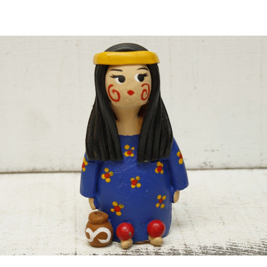 Vintage Hand painted American Indian Chief Female Pottery
