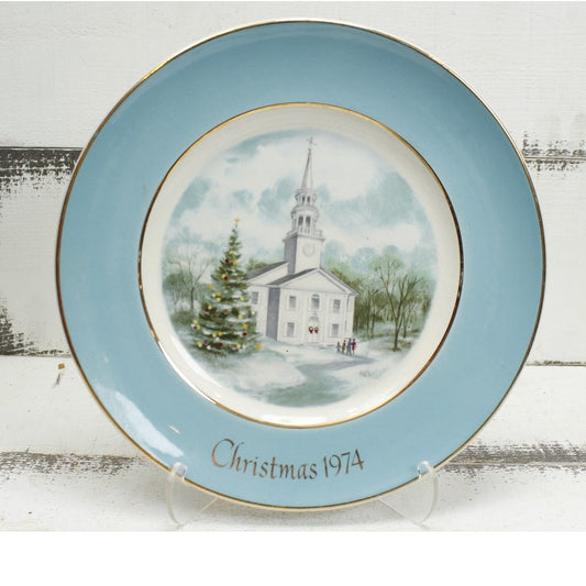 AVON Annual Christmas Plat 1974 Church
