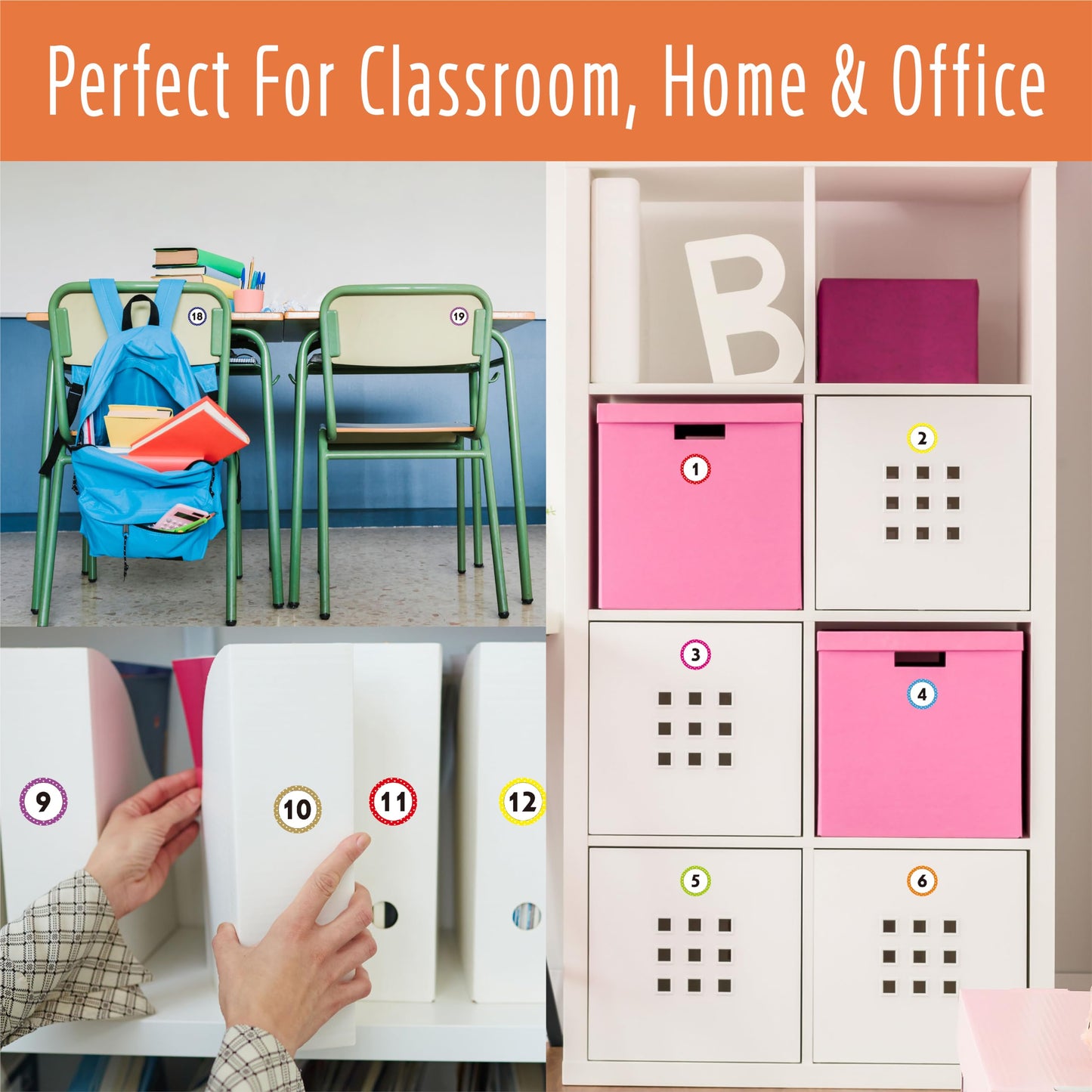 800 PCS 1-40 Number Stickers, Polka Dot Water/Oil/Tear Resistant Consecutive Number Labels, Remove Without Residue for Indoor, Outdoor, Office, Classroom, Storage, Organizing, Boxes (1”, 20 Sheets)