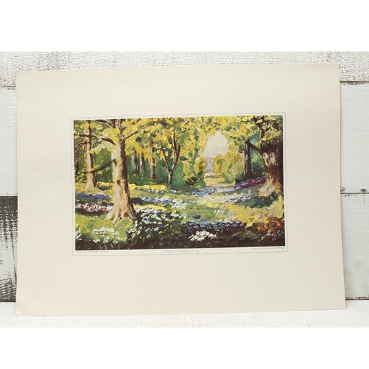A French Garden Dwight D. Eisenhower Painting Print circa 1952