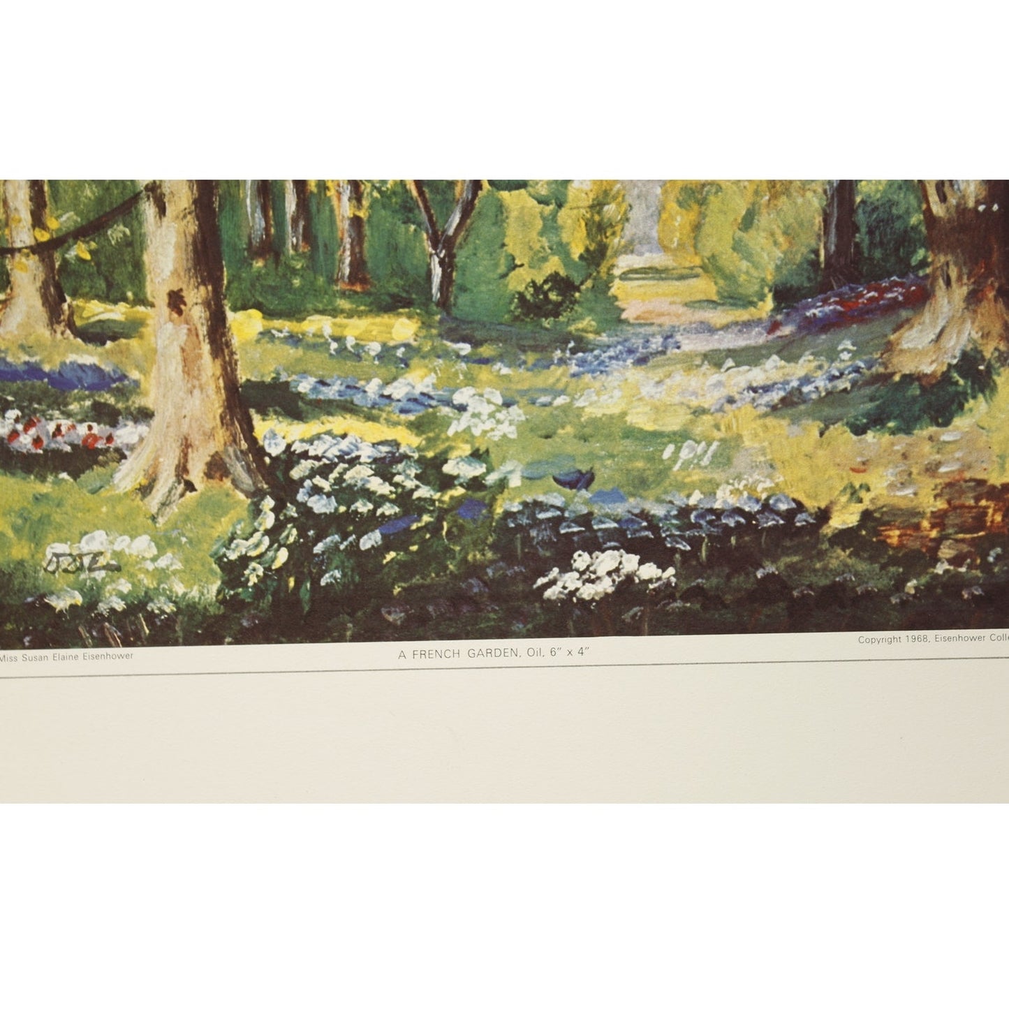 A French Garden Dwight D. Eisenhower Painting Print circa 1952