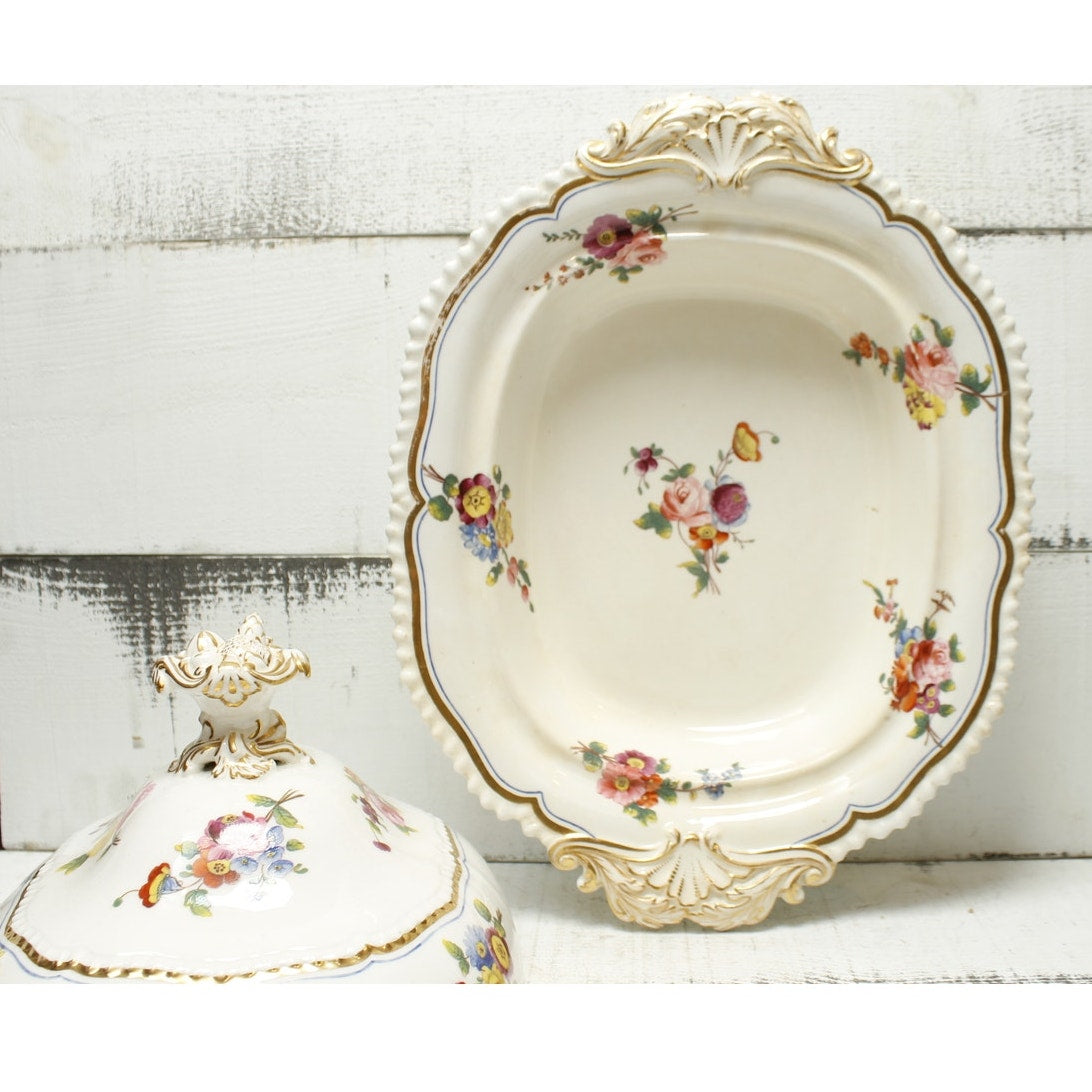 Antique English Dinnerware Serving Bowl with Lid