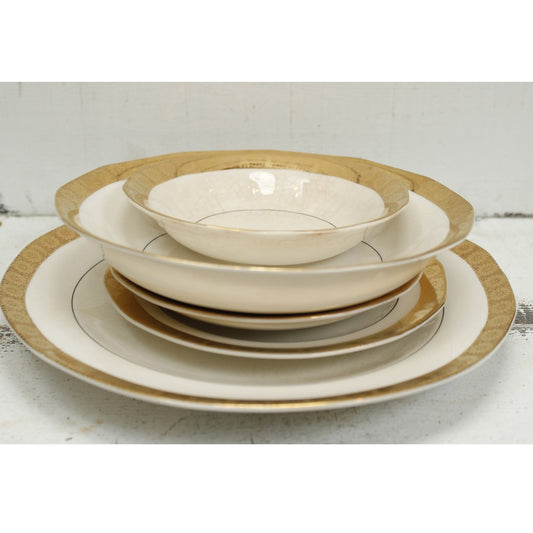 La Roi French China 18K Gold Trim 5 Piece Place Setting