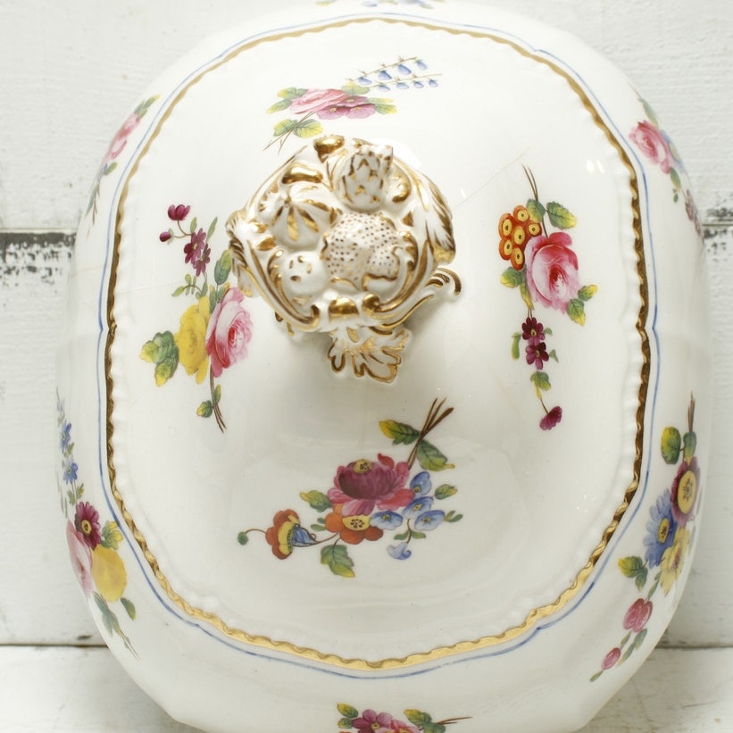 Antique English Dinnerware Serving Bowl with Lid