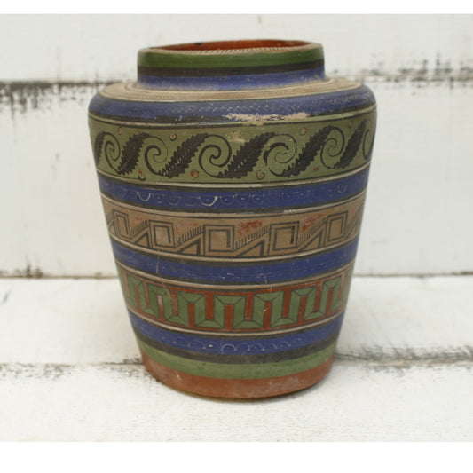 Vintage 30's Ladislao Ortega Mexican Clay Pottery Vase