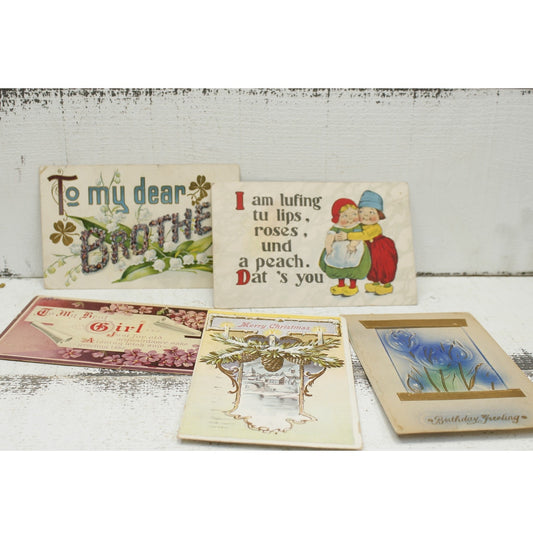 Antique Postcards Set of 5 c1890 - 1920