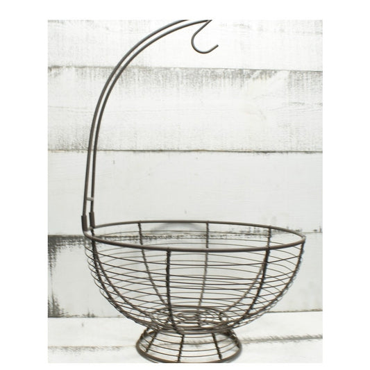 Metal Fruit Basket Banana Hanger Farmhouse Country